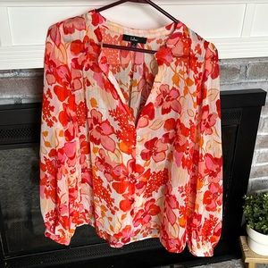 Lulus bright floral blouse - like new